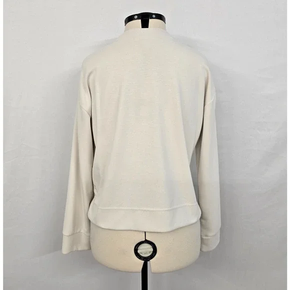 Athleta Super Soft Sweatshirt Women's L Cream Long Sleeve Crew Neck - Picture 2 of 15